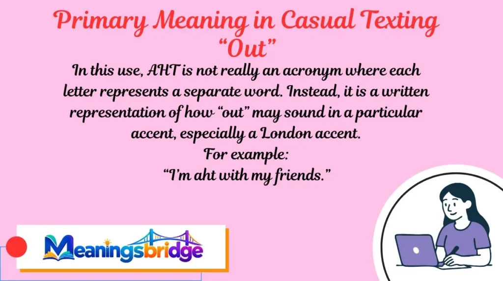 Primary Meaning in Casual Texting “Out”