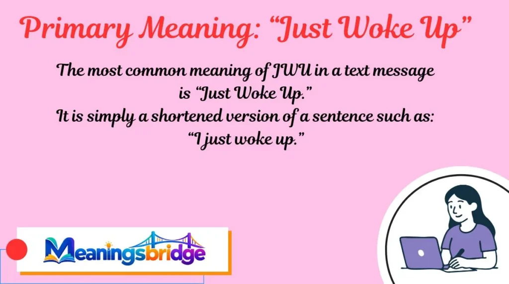 Primary Meaning: “Just Woke Up”
