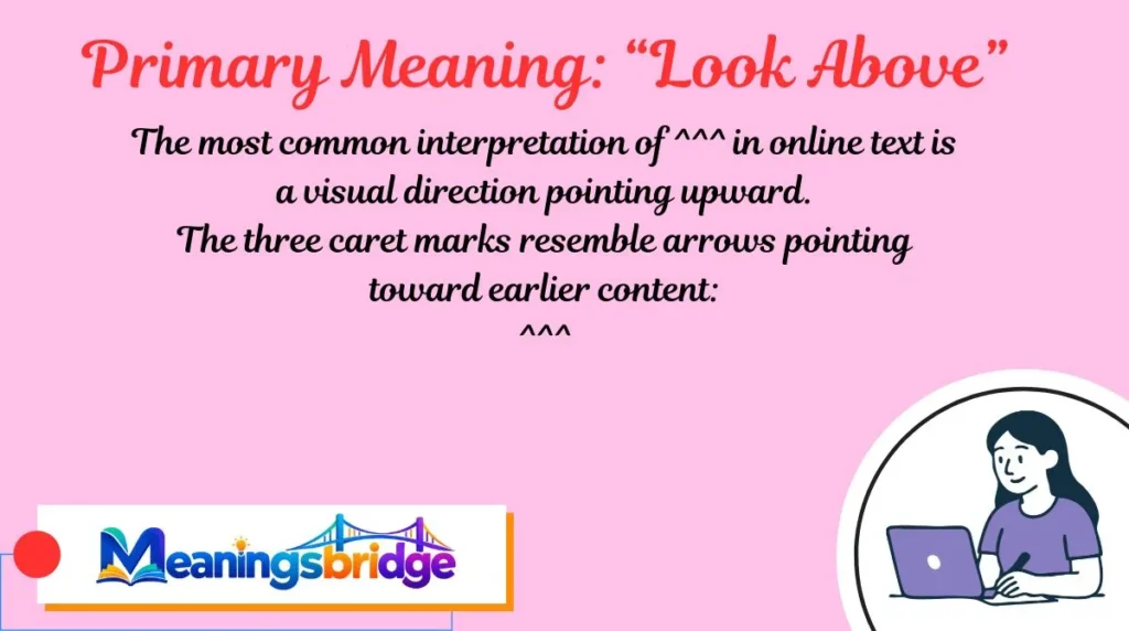 Primary Meaning: “Look Above”