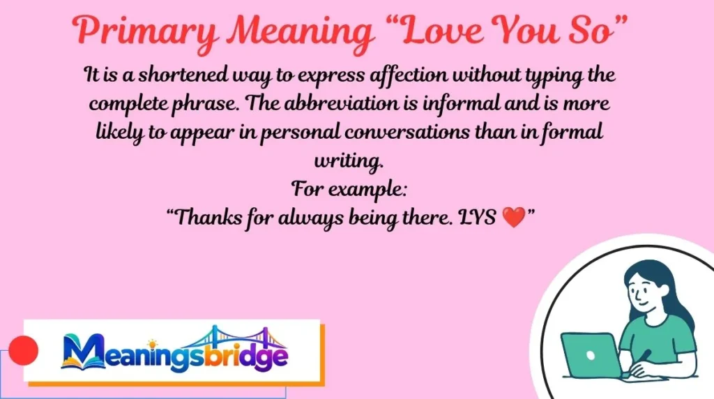 Primary Meaning “Love You So”