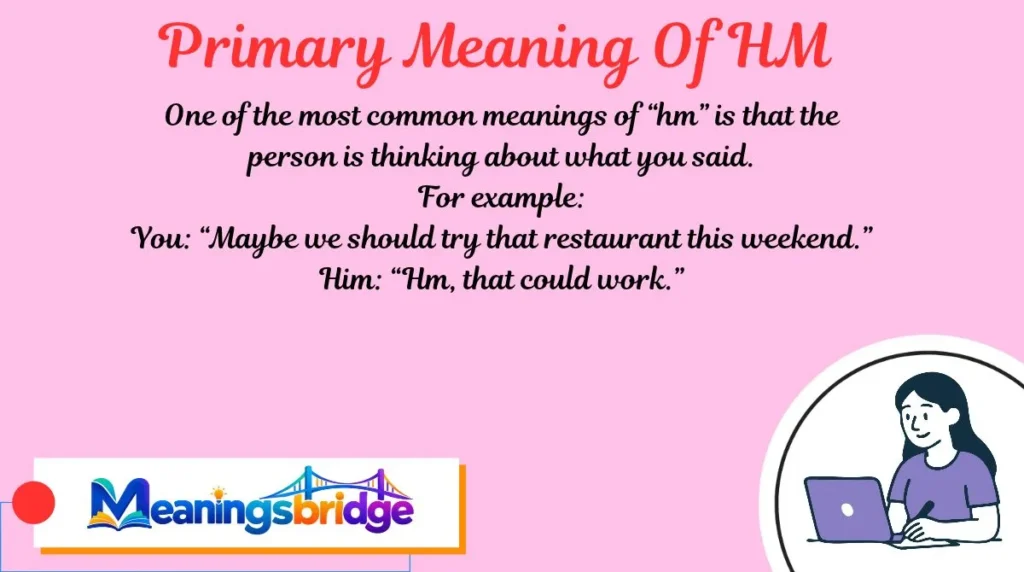 Primary Meaning Of HM