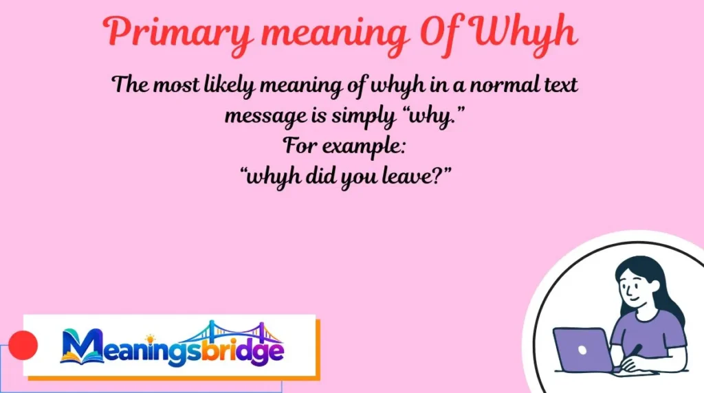 Primary meaning Of Whyh