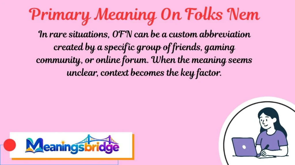 Primary Meaning On Folks Nem