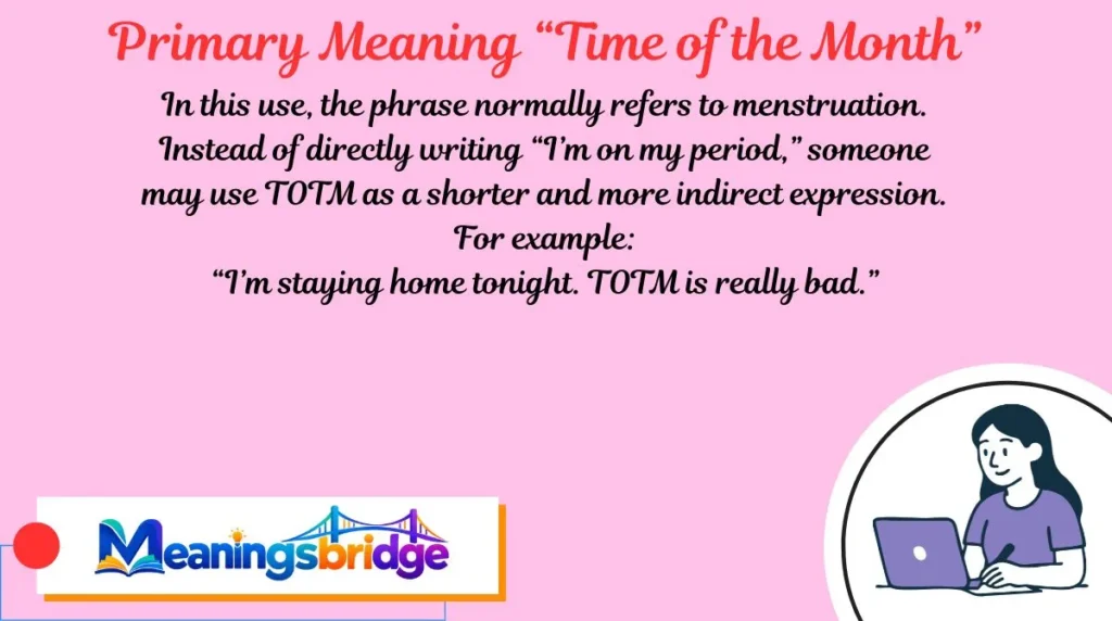 Primary Meaning “Time of the Month”