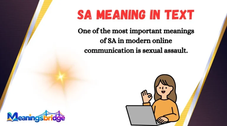 SA Meaning in Text