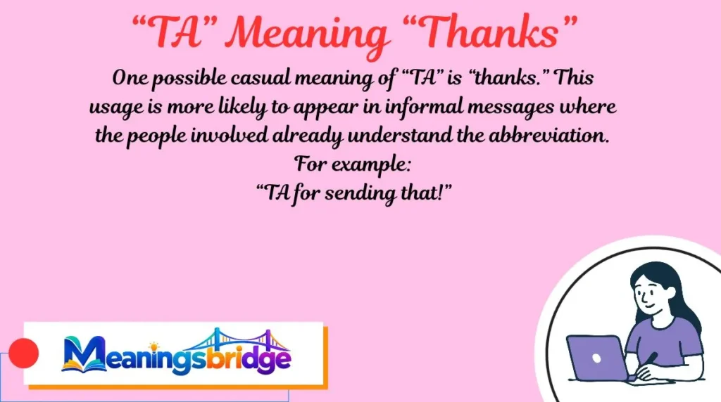 “TA” Meaning “Thanks”