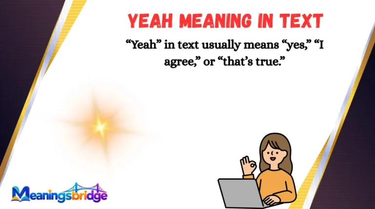 Yeah Meaning in Text