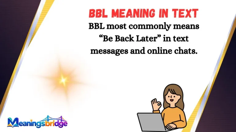 BBL Meaning in Text